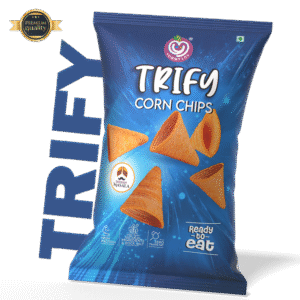 Pack of Trify corn chips in Indian masala flavor, healthy snack